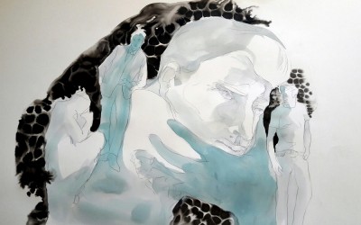 moderne-calypso, encre et gouache sur papier, 2017